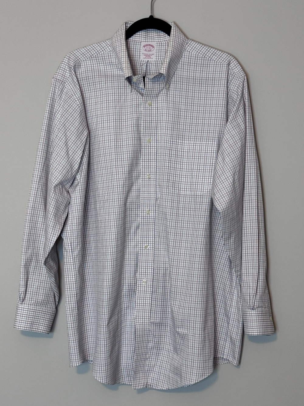 Brooks Brothers Men’s 17-34 Traditional Fit Non-Iron Check Dress Shirt